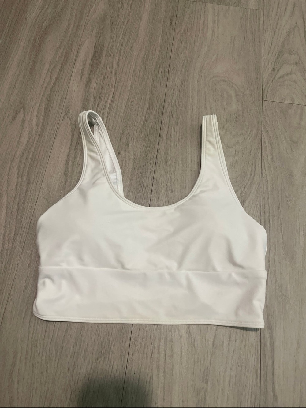 Classic White Scoop Bikini Crop Top